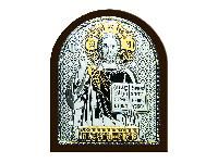 Икона образ Иисуса Христа "Господь Вседержитель"(серебро 960*, золочение 750*)в раме классика