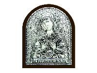 Икона образ Богородицы "Семистрельная" (серебро 960*) в раме классика