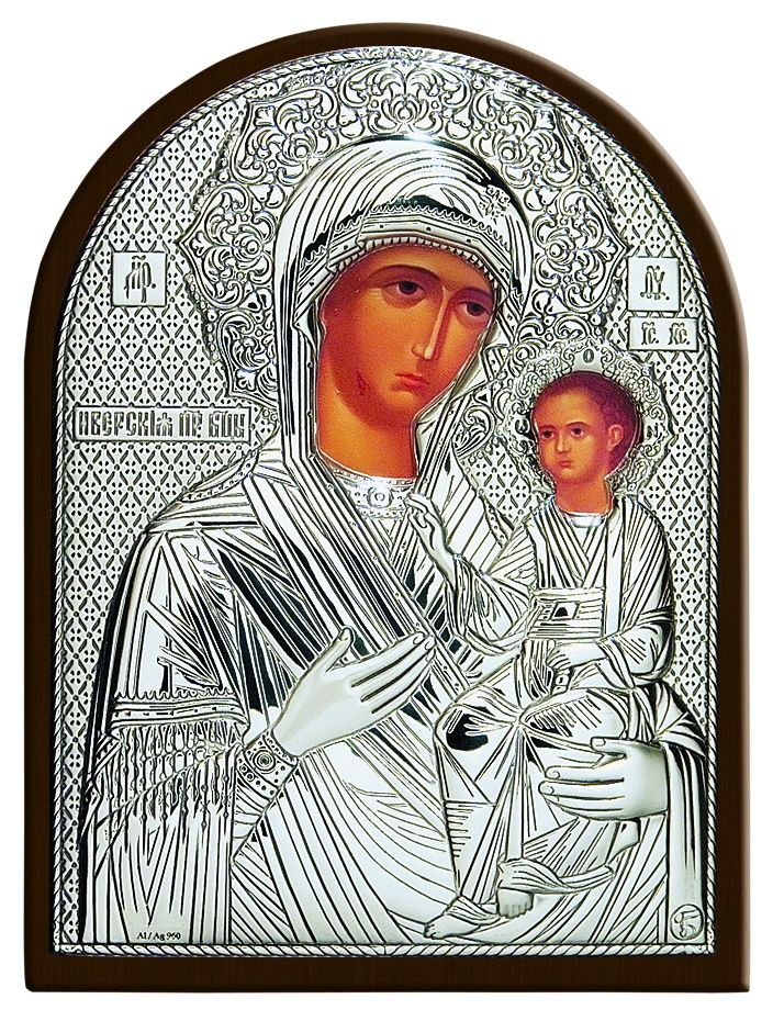 Иверская икона божьей матери (серебро 960*) в рамке Классика