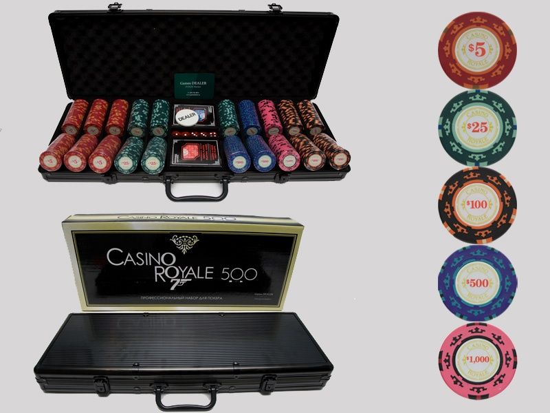 Набор для покера из 500 керамических фишек Наборы для покера Набор