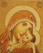 Икона из янтаря Пресвятая Божья Матерь Каспировская