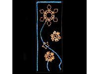 Вертикальное LED панно "Четыре снежинки", 150х120 см.