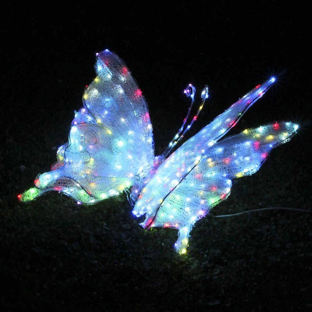 Объемная светодиодная фигура Бабочка, 82х52 см, 48 Вт, 360 диодов, многоцветный