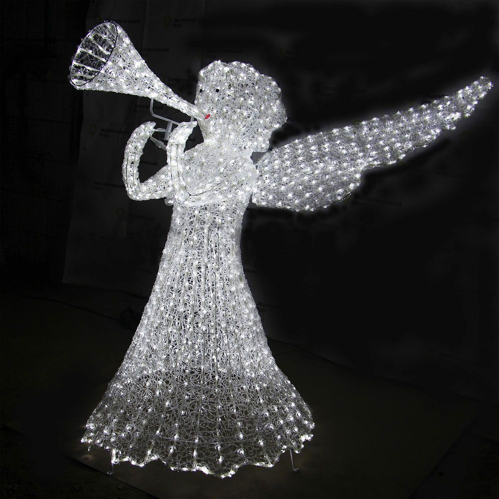 Объемная светодиодная фигура Рождественский ангел, 180 см, 165 Вт, 3600 диодов